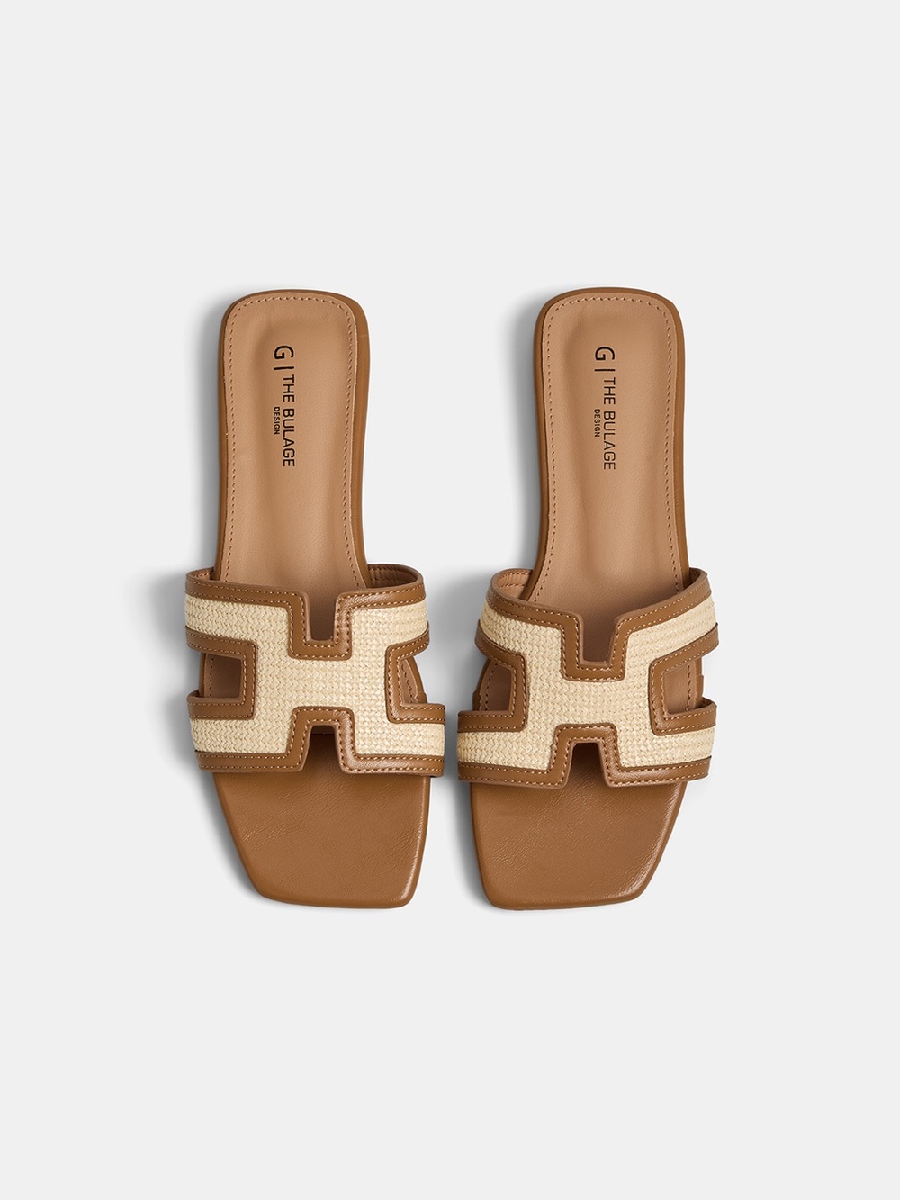 Commense Square Toe H Slide Sandals